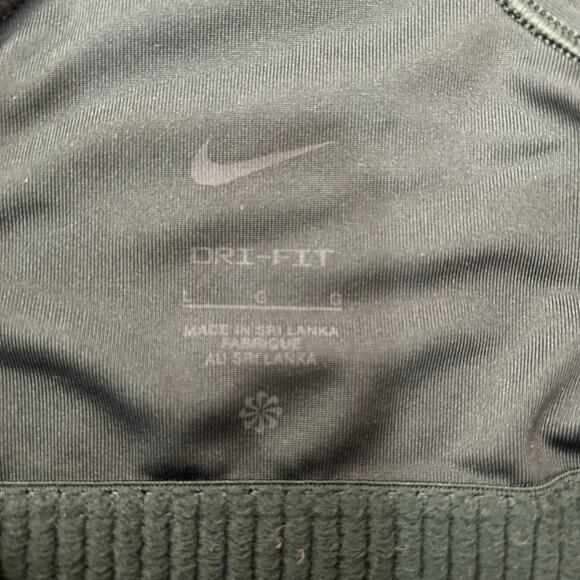 Nike Dri-Fit Women’s Sports Bra & Running Shorts Set Size L Black & Green - Picture 3 of 4